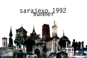 "Common life" in Sarajevo during the siege. Artwork by TRIO